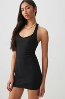 Ardene Rib Halter Mini Dress in Black | Size | Polyester/Elastane/Viscose