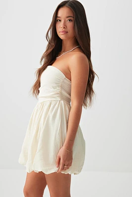 Ardene Mini Bubble Tube Dress in White | Size | 100% Cotton/Polyamide/Viscose