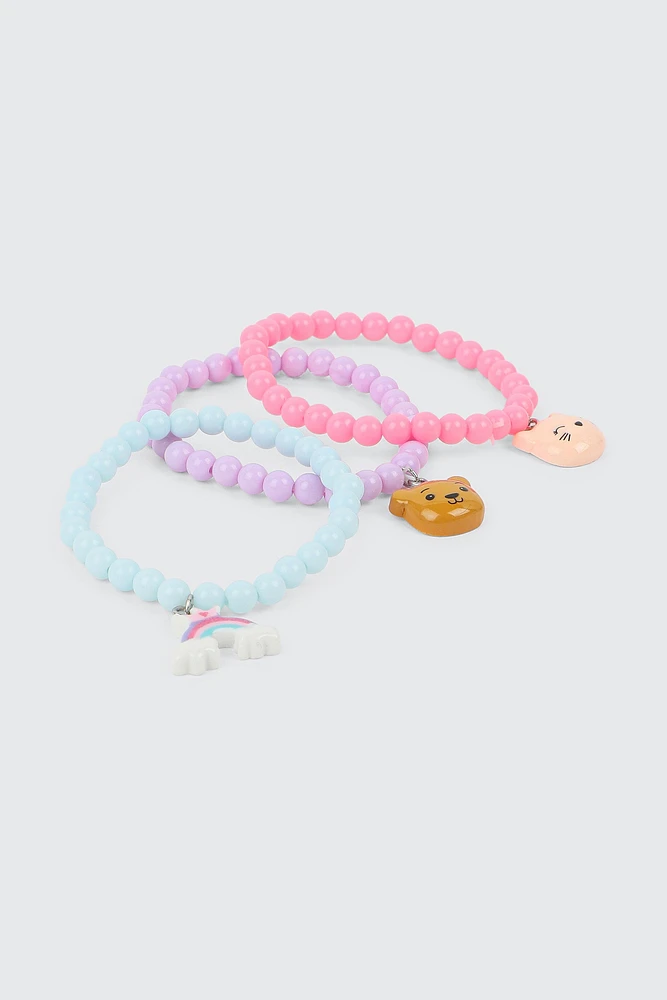 Ardene Kids 3-Pack Bracelets with Charms