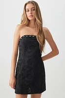 Ardene Eyelet Mini Tube Dress with Ribbon in | Size | 100% Cotton