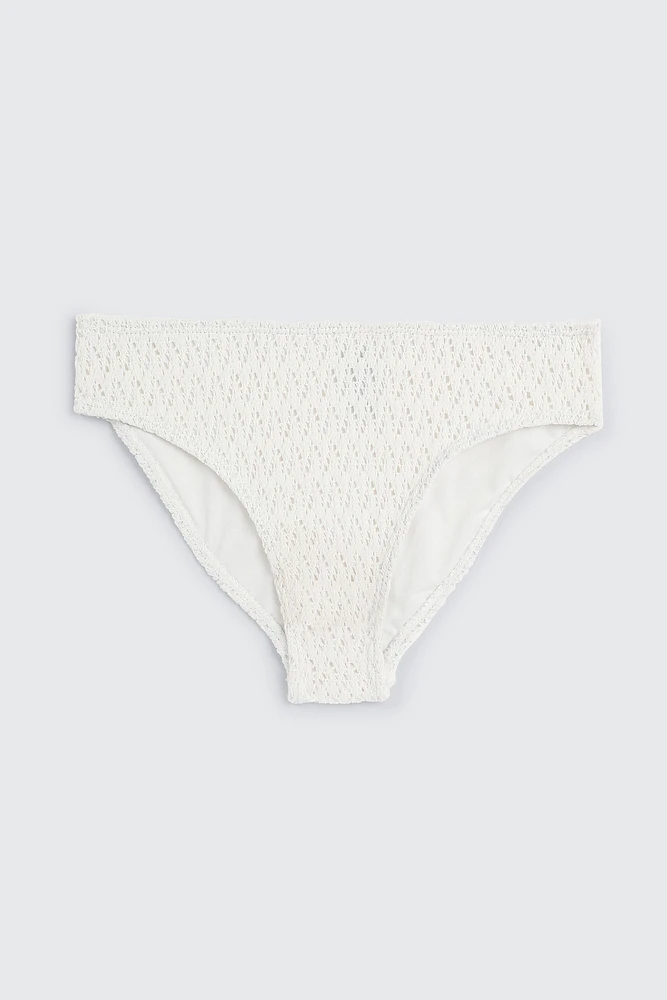 Ardene Kids Crochet Bikini Bottom in White | Size | Polyester/Spandex/Elastane