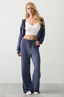Ardene Lightweight French Terry Flare PJ Pants in Dark Blue | Size | Rayon/Spandex