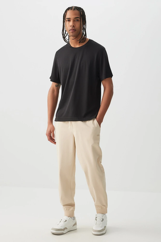 Ardene Man Solid Sports Joggers For Men in Beige | Size | Polyester/Elastane