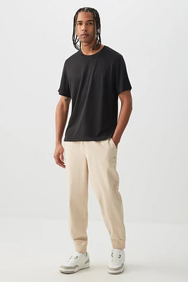 Ardene Man Solid Sports Joggers For Men in Beige | Size | Polyester/Elastane