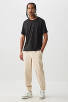 Ardene Man Solid Sports Joggers For Men in Beige | Size | Polyester/Elastane