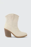 Ardene Cowboy Inspired Booties in Beige | Size | Faux Leather