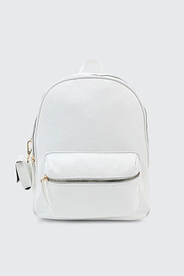 Ardene Backpack with Coin Purse in White | Faux Leather/Polyester