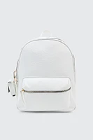 Ardene Backpack with Coin Purse in White | Faux Leather/Polyester