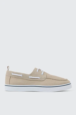 Ardene Man Canvas Boat Shoes For Men in Beige | Size