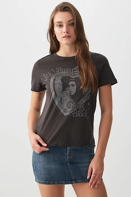 Ardene Amy Winehouse T-Shirt in Dark Grey | Size | Cotton