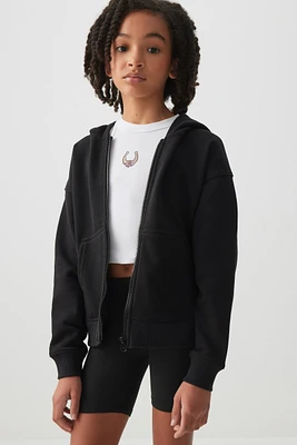 Ardene Kids French Terry Zip Up Hoodie in | Size | Polyester/Cotton | Eco-Conscious
