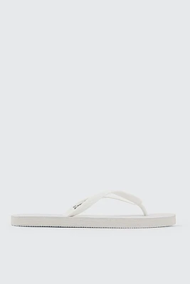Ardene Solid Flip-Flops Sandals in White | Size | Eco-Conscious