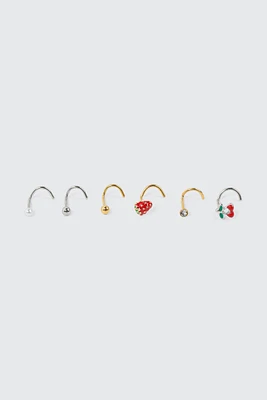 Ardene 6-Pack Fruit Nose Studs
