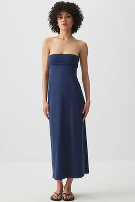 Ardene Two-Way Super Soft Maxi Skirt in Dark Blue | Size | Polyester/Spandex