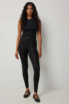 Ardene Washed Faux Leather Leggings in Black | Size | Faux Leather/Spandex