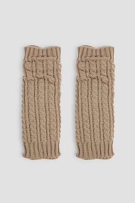 Ardene Cable Knit Leg Warmers in Beige | 100% Acrylic