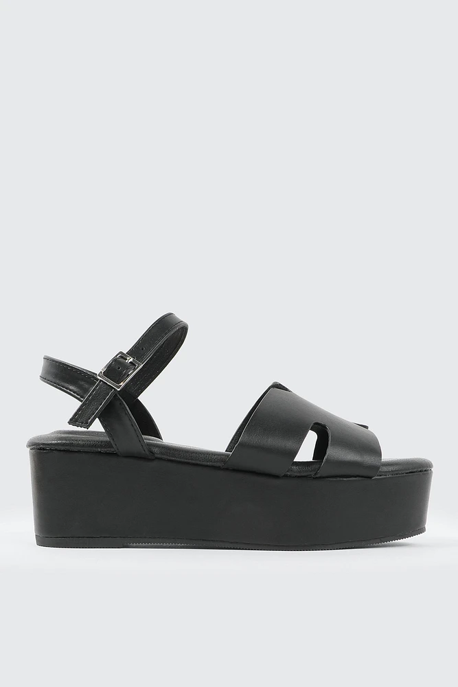 Ardene Platform H Strap Sandals in | Size | Eco-Conscious