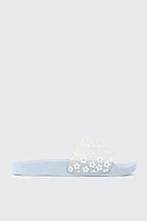 Ardene Slides with 3D Detail in Light Blue | Size