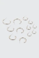 Ardene 6-Pack Hoop Earrings in Silver | Stainless Steel