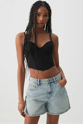 Ardene Ultra Crop Lace Bustier in Black | Size | Nylon/Elastane