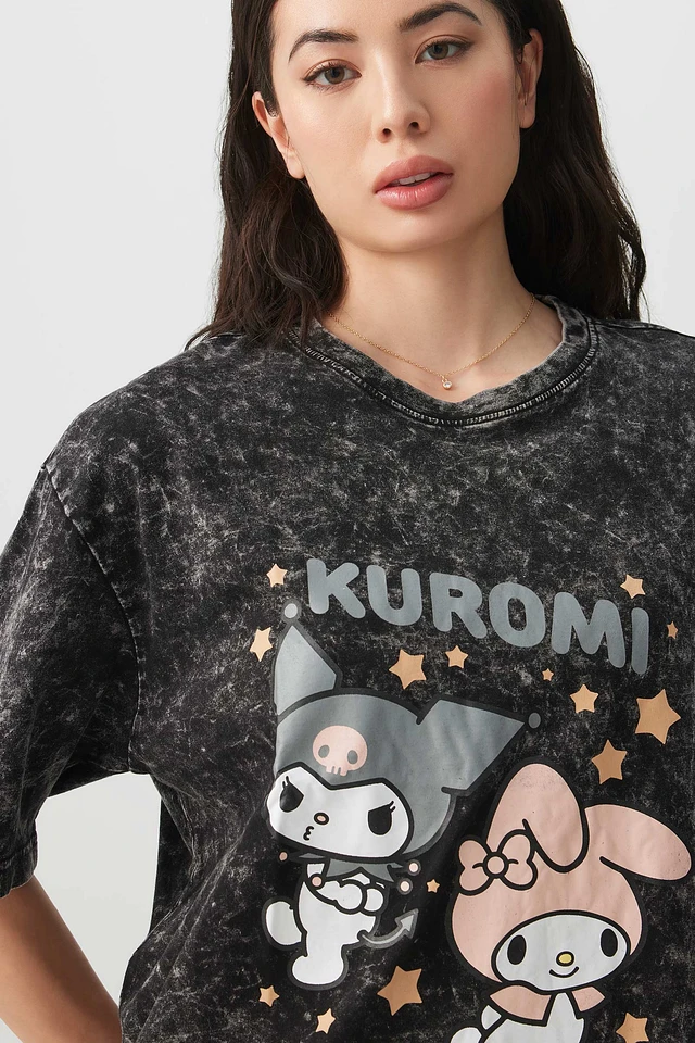 T-shirt Sanrio My Melody & Kuromi - Motif Kuromi Western - Officiel - Pour Enfants Et Adultes - Coton Léger - Taille Unique à Préciser