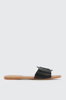 Ardene A Cutout Flat Sandals in Black | Size | Eco-Conscious