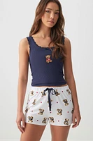 Ardene Printed Super Soft PJ Shorts in White | Size | Polyester/Spandex | Eco-Conscious