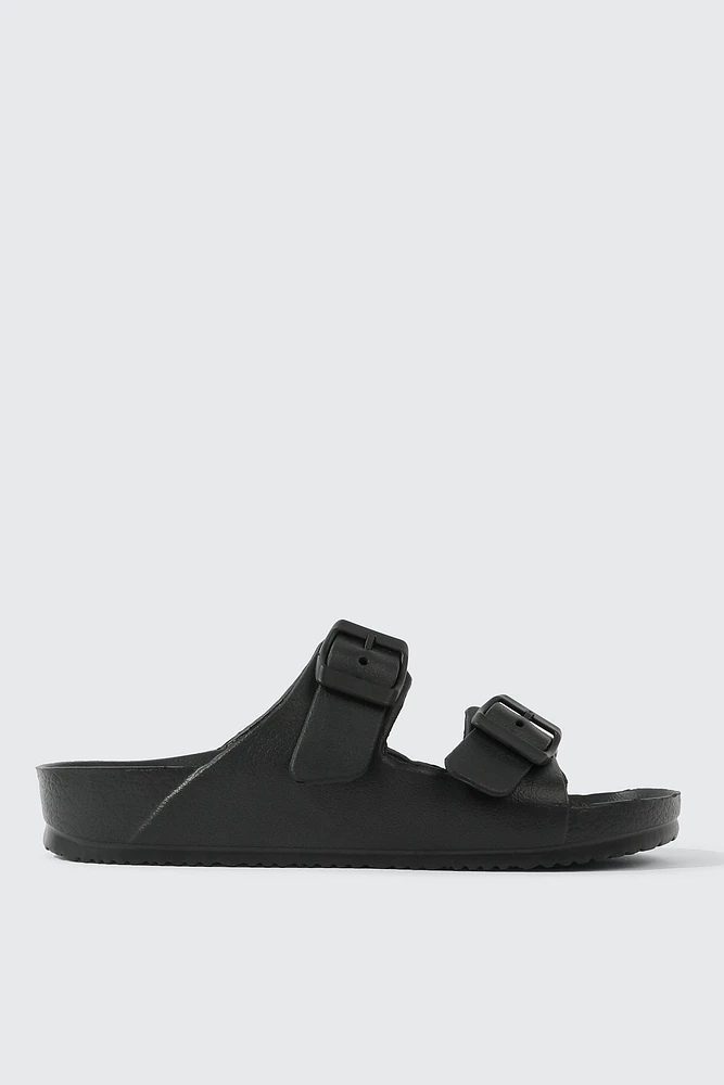 Ardene Two-Strap Sandals in Black | Size | Eco-Conscious