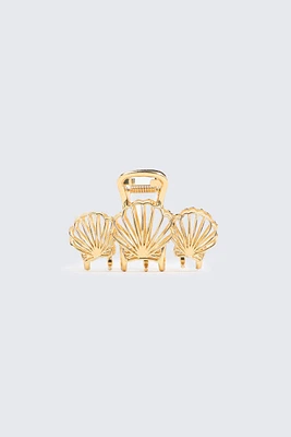 Ardene Seashell Metal Hair Claw in Gold