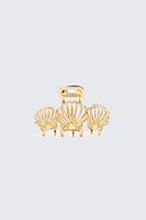 Ardene Seashell Metal Hair Claw in Gold