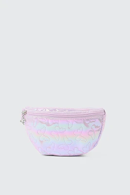Ardene Kids Butterfly Pattern Fanny Pack in Lilac | Polyester/Nylon