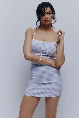 Ardene Poplin Trim Mini Dress in Light Blue | Size | Polyester/Spandex/Cotton