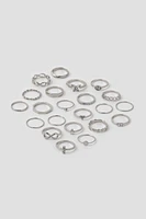 Ardene 20-Pack Assorted Rings in Silver | Size