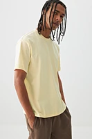 Ardene Man Solid Short Sleeve T-Shirt For Men in Light Yellow | Size | 100% Cotton