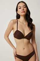 Ardene Microfiber Push Up Bra in Brown | Size | Nylon/Spandex