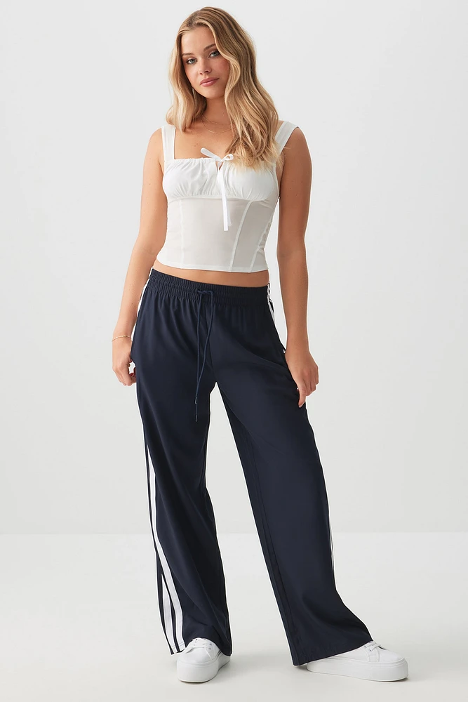 Ardene Side Stripe Track Pants in Dark Blue | Size | Nylon