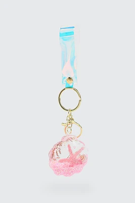 Ardene Seashell Keychain in Medium Pink