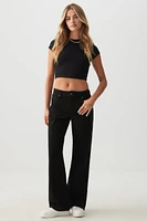 Ardene Mid Rise Straight Jean in Black | Size | Cotton/Elastane