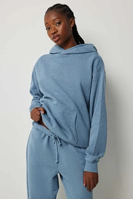 Ardene Solid Hoodie in Medium Blue | Size Small | Polyester/Cotton | Fleece-Lined | Eco-Conscious
