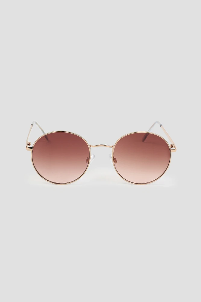 Ardene Round Square Sunglasses in Brown