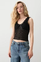 Ardene Lace Tank Top in | Size | Nylon/Spandex