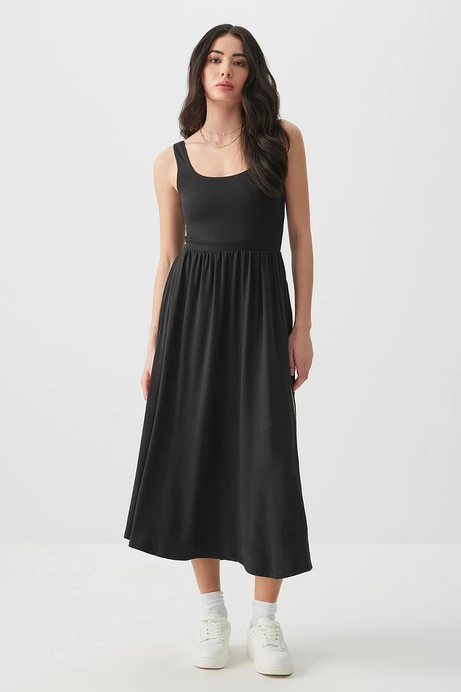 Ardene Super Soft Midi Dress with Slit in | Size | Polyester/Elastane | Eco-Conscious