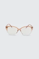 Ardene Blue Light Blocking Cat Eye Glasses in Beige