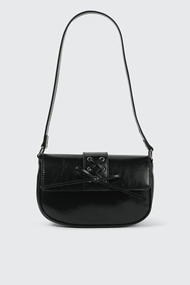 Ardene Shoulder Bag with Lace Up Detail in | 100% Recycled Polyester/Faux Leather | Eco-Conscious