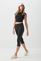 Ardene Contrast Stripe Capri Leggings in | Size | Polyester/Elastane | Eco-Conscious