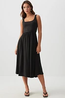 Ardene Super Soft Midi Dress with Slit in | Size | Polyester/Elastane | Eco-Conscious
