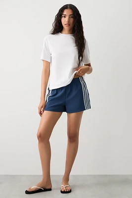 Ardene Track Shorts with Side Lace Trim in Dark Blue | Size XS | Polyester/Spandex