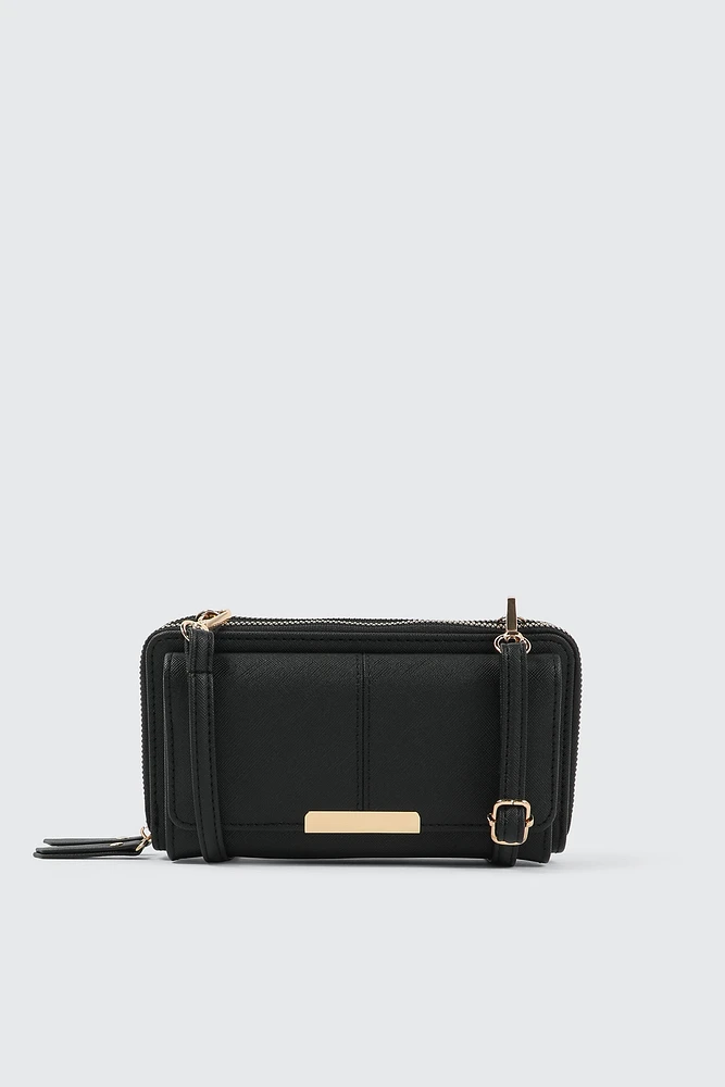 Ardene Crossbody Wallet in | 100% Recycled Polyester/Faux Leather | Eco-Conscious