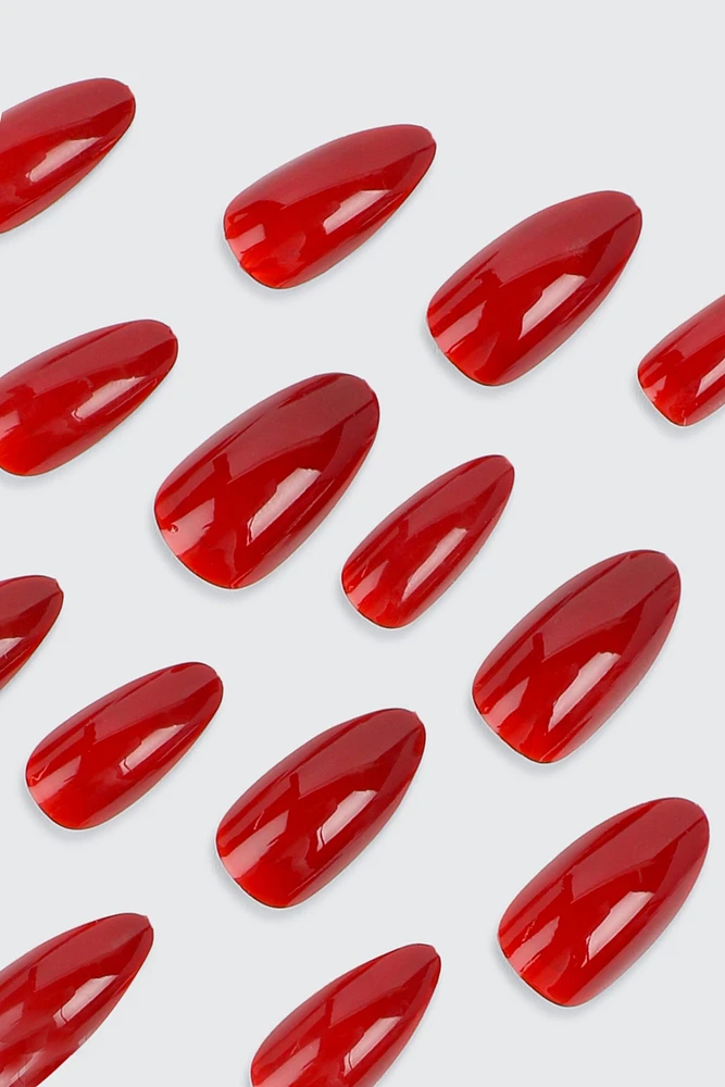 Ardene 20-Pack Almond Shaped Red Fake Nails
