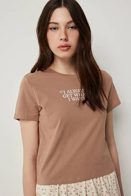 Ardene Graphic PJ Top in | Size Small | Cotton | Eco-Conscious